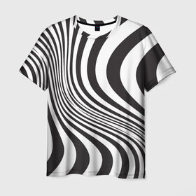 Мужская футболка 3D с принтом 3D принт зебра в Новосибирске, 100% полиэфир | прямой крой, круглый вырез горловины, длина до линии бедер | Тематика изображения на принте: 
