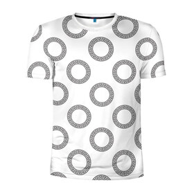Мужская футболка 3D спортивная с принтом Греческий орнамент в Новосибирске, 100% полиэстер с улучшенными характеристиками | приталенный силуэт, круглая горловина, широкие плечи, сужается к линии бедра | Тематика изображения на принте: 