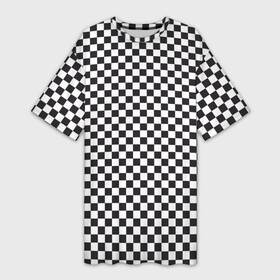 Платье-футболка 3D с принтом Checkerboard в Новосибирске,  |  | белая | бойчик | вдудь | дудь | иванов | клетка. ячейка | кубики | орнамент | френдзона | чача | чёрная | шахматная. доска | шашечки