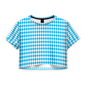Женская футболка Cropp-top с принтом Октоберфест (официальный цвет) в Новосибирске, 100% полиэстер | круглая горловина, длина футболки до линии талии, рукава с отворотами | 
