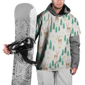 Накидка на куртку 3D с принтом Олени pattern новогодний в Новосибирске, 100% полиэстер |  | new year | snow | ёлка | зима | каникулы | новогодний паттерн | новый год | праздник | рождество | снег | снежинки