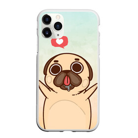 Чехол для iPhone 11 Pro матовый с принтом Puglie Pug Like в Новосибирске, Силикон |  | anime | dog | аниме | лайк | мопс | мопсик