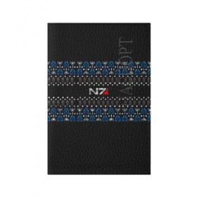 Обложка для паспорта матовая кожа с принтом N7 Вязаный в Новосибирске, натуральная матовая кожа | размер 19,3 х 13,7 см; прозрачные пластиковые крепления | вязка | зима | новый год | свитер | теплый