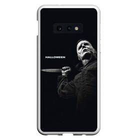 Чехол для Samsung S10E с принтом Halloween в Новосибирске, Силикон | Область печати: задняя сторона чехла, без боковых панелей | halloween | кино | майерс | майкл | маска | пятница | ужас | хеллоуин | хоррор | хэллоуин