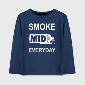 Детский лонгслив хлопок с принтом Smoke mid everyday в Новосибирске, 100% хлопок | круглый вырез горловины, полуприлегающий силуэт, длина до линии бедер | Тематика изображения на принте: anarchist | balkan | blake | counter | cs:go | fbi | gign | gsg 9 | idf | pirate | sas | seal | strike | swat | анархисты | балканы | граната | день | дым | каждый | контра | контрудар | пираты