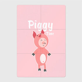 Магнитный плакат 2Х3 с принтом Piggy Time в Новосибирске, Полимерный материал с магнитным слоем | 6 деталей размером 9*9 см | 2019 | merry christmas | new year | год свиньи | зима | новый год | поросенок | праздник | рождество | свинка | свинья