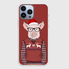 Чехол для iPhone 13 Pro Max с принтом New Year Pig в Новосибирске,  |  | 2019 | merry christmas | new year | год свиньи | зима | новый год | поросенок | праздник | рождество | свинка | свинья