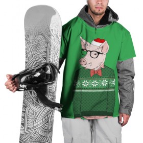 Накидка на куртку 3D с принтом New Year Hipster Pig в Новосибирске, 100% полиэстер |  | Тематика изображения на принте: 2019 | merry christmas | new year | год свиньи | зима | новый год | поросенок | праздник | рождество | свинка | свинья