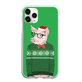 Чехол для iPhone 11 Pro матовый с принтом New Year Hipster Pig в Новосибирске, Силикон |  | Тематика изображения на принте: 2019 | merry christmas | new year | год свиньи | зима | новый год | поросенок | праздник | рождество | свинка | свинья