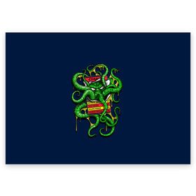 Поздравительная открытка с принтом Ктулху в Новосибирске, 100% бумага | плотность бумаги 280 г/м2, матовая, на обратной стороне линовка и место для марки
 | call | cthulhu | howard | kraken | lovecraft | octopus | tentacles | говард | зов | кракен | ктулху | лавкрафт | осьминог | щупальца