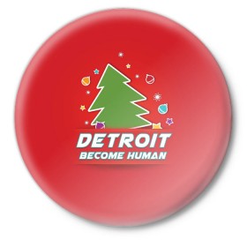 Значок с принтом Detroit become human в Новосибирске,  металл | круглая форма, металлическая застежка в виде булавки | 