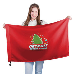 Флаг 3D с принтом Detroit become human в Новосибирске, 100% полиэстер | плотность ткани — 95 г/м2, размер — 67 х 109 см. Принт наносится с одной стороны | 