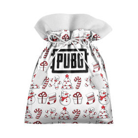 Подарочный 3D мешок с принтом Новогодний PUBG в Новосибирске, 100% полиэстер | Размер: 29*39 см | Тематика изображения на принте: battle | chicken | dinner | winner | битва | год | королевская | новый | подарок | снеговик