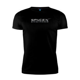 Мужская футболка премиум с принтом SpaceX engineer в Новосибирске, 92% хлопок, 8% лайкра | приталенный силуэт, круглый вырез ворота, длина до линии бедра, короткий рукав | elon | mars | musk | reeve | spascex | астронавт | илон | инженер | космос | маск | ракета
