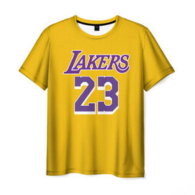 Мужская футболка 3D с принтом James 18-19 LA Lakers home в Новосибирске, 100% полиэфир | прямой крой, круглый вырез горловины, длина до линии бедер | angeles | james | lakers | lebron | los | nba | usa | анджелес | джеймс | леброн | лейкерс | лос | нба | сша