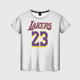 Женская футболка 3D с принтом James 18-19 third LA Lakers в Новосибирске, 100% полиэфир ( синтетическое хлопкоподобное полотно) | прямой крой, круглый вырез горловины, длина до линии бедер | angeles | james | lakers | lebron | los | nba | usa | анджелес | джеймс | леброн | лейкерс | лос | нба | сша
