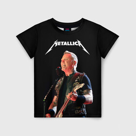Детская футболка 3D с принтом Metallica в Новосибирске, 100% гипоаллергенный полиэфир | прямой крой, круглый вырез горловины, длина до линии бедер, чуть спущенное плечо, ткань немного тянется | hard | heavy | hetfield | metal | metallica | music | rock | метал | металл | металлика | метла | музыка | рок | хард | хэви | хэтфилд
