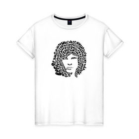 Женская футболка хлопок с принтом Jim Morrison в Новосибирске, 100% хлопок | прямой крой, круглый вырез горловины, длина до линии бедер, слегка спущенное плечо | jim morrison | the cristal ship | the doors | джим моррисон | доорз