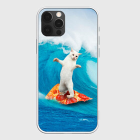 Чехол для iPhone 12 Pro Max с принтом Кот Серфер в Новосибирске, Силикон |  | Тематика изображения на принте: cat | fast | fastfood | food | meme | party | pizza | sea | serf | wave | вечеринка | волна | еда | кошак | кошка | мем | море | пицца | серф | фастфуд
