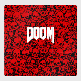 Магнитный плакат 3Х3 с принтом DOOM в Новосибирске, Полимерный материал с магнитным слоем | 9 деталей размером 9*9 см | devil | doom | hell | mark of the doom slayer | slayer | ад | гарнил | дум | знаки | иероглифы | компьютерные игры 2019 | преисподняя | символ | солдат