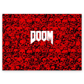 Поздравительная открытка с принтом DOOM в Новосибирске, 100% бумага | плотность бумаги 280 г/м2, матовая, на обратной стороне линовка и место для марки
 | devil | doom | hell | mark of the doom slayer | slayer | ад | гарнил | дум | знаки | иероглифы | компьютерные игры 2019 | преисподняя | символ | солдат