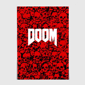 Постер с принтом DOOM в Новосибирске, 100% бумага
 | бумага, плотность 150 мг. Матовая, но за счет высокого коэффициента гладкости имеет небольшой блеск и дает на свету блики, но в отличии от глянцевой бумаги не покрыта лаком | devil | doom | hell | mark of the doom slayer | slayer | ад | гарнил | дум | знаки | иероглифы | компьютерные игры 2019 | преисподняя | символ | солдат