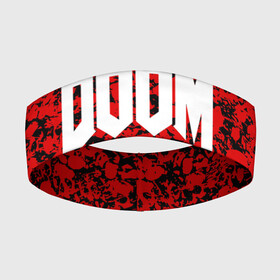 Повязка на голову 3D с принтом DOOM в Новосибирске,  |  | devil | doom | hell | mark of the doom slayer | slayer | ад | гарнил | дум | знаки | иероглифы | компьютерные игры 2019 | преисподняя | символ | солдат