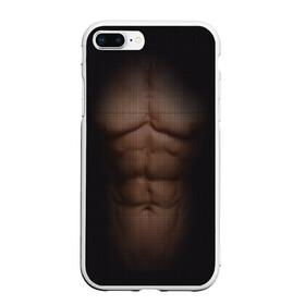 Чехол для iPhone 7Plus/8 Plus матовый с принтом Сетка в Новосибирске, Силикон | Область печати: задняя сторона чехла, без боковых панелей | атлет | грудь | качёк | клетка | кубики | мужик | мышцы | парень | пресс | прозрачный | спорт | тело | торс | фигура