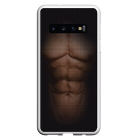 Чехол для Samsung Galaxy S10 с принтом Сетка в Новосибирске, Силикон | Область печати: задняя сторона чехла, без боковых панелей | атлет | грудь | качёк | клетка | кубики | мужик | мышцы | парень | пресс | прозрачный | спорт | тело | торс | фигура