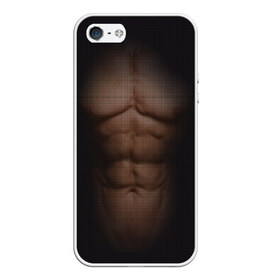 Чехол для iPhone 5/5S матовый с принтом Сетка в Новосибирске, Силикон | Область печати: задняя сторона чехла, без боковых панелей | атлет | грудь | качёк | клетка | кубики | мужик | мышцы | парень | пресс | прозрачный | спорт | тело | торс | фигура