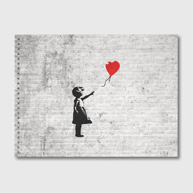 Альбом для рисования с принтом Бэнкси Девочка с Шаром в Новосибирске, 100% бумага
 | матовая бумага, плотность 200 мг. | art | balloon | banksy | culture | girl | graffity | heart | hearts | red | арт | бэнкси | граффити | девочка | девочка с шаром | красный | красным | культура | сердечки | сердечко | сердце | стрит | шар | шарик | шариком