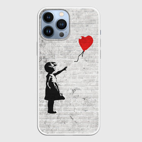 Чехол для iPhone 13 Pro Max с принтом Бэнкси: Девочка с Шаром в Новосибирске,  |  | art | balloon | banksy | culture | girl | graffity | heart | hearts | red | арт | бэнкси | граффити | девочка | девочка с шаром | красный | красным | культура | сердечки | сердечко | сердце | стрит | шар | шарик | шариком