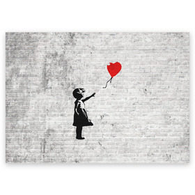 Поздравительная открытка с принтом Бэнкси: Девочка с Шаром в Новосибирске, 100% бумага | плотность бумаги 280 г/м2, матовая, на обратной стороне линовка и место для марки
 | art | balloon | banksy | culture | girl | graffity | heart | hearts | red | арт | бэнкси | граффити | девочка | девочка с шаром | красный | красным | культура | сердечки | сердечко | сердце | стрит | шар | шарик | шариком