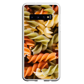 Чехол для Samsung Galaxy S10 с принтом Макароны Спиральки в Новосибирске, Силикон | Область печати: задняя сторона чехла, без боковых панелей | food | italy | pasta | spagetti | еда | едой | изображение | италия | картинка | макарон | макароны | макарошки | мука | мучное | паста | прикол | прикольные | спагетти | спиральки | фото | юмор