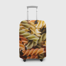 Чехол для чемодана 3D с принтом Макароны Спиральки в Новосибирске, 86% полиэфир, 14% спандекс | двустороннее нанесение принта, прорези для ручек и колес | food | italy | pasta | spagetti | еда | едой | изображение | италия | картинка | макарон | макароны | макарошки | мука | мучное | паста | прикол | прикольные | спагетти | спиральки | фото | юмор
