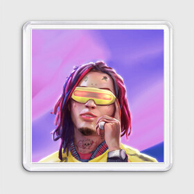 Магнит 55*55 с принтом Lil Pump в Новосибирске, Пластик | Размер: 65*65 мм; Размер печати: 55*55 мм | drumtick | elementary | esketit | esskeetit | gang | garcia | gazzy | gucci | guccigang | jetski | pump | rap | trap | usa | газзи | гарсия | лил | памп | рэп | сша | трап | эщкере