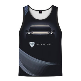 Мужская майка 3D с принтом Tesla Model 3 в Новосибирске, 100% полиэстер | круглая горловина, приталенный силуэт, длина до линии бедра. Пройма и горловина окантованы тонкой бейкой | Тематика изображения на принте: auto | car | cars | coil | electro | elon | future | logo | moto | motors | musk | pixel | tesla | авто | автомобили | автомобиль | будущее | илон | лого | логотип | маск | мото | моторс | символ | тесла | электричество | электро