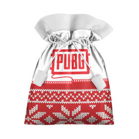 Подарочный 3D мешок с принтом Новогодний PUBG в Новосибирске, 100% полиэстер | Размер: 29*39 см | 