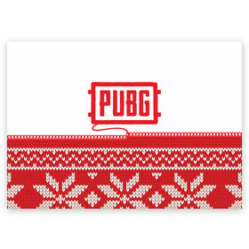 Поздравительная открытка с принтом Новогодний PUBG в Новосибирске, 100% бумага | плотность бумаги 280 г/м2, матовая, на обратной стороне линовка и место для марки
 | 