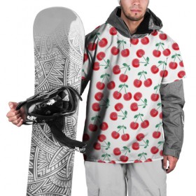 Накидка на куртку 3D с принтом Вишневое настроение в Новосибирске, 100% полиэстер |  | весна | вишня | красный | лето | листья | ягода