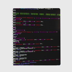 Тетрадь с принтом Программный код в Новосибирске, 100% бумага | 48 листов, плотность листов — 60 г/м2, плотность картонной обложки — 250 г/м2. Листы скреплены сбоку удобной пружинной спиралью. Уголки страниц и обложки скругленные. Цвет линий — светло-серый
 | Тематика изображения на принте: computer code | hacker | html | it | php | technology | код | компьютеры | материнская плата | программист | хакер