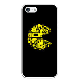 Чехол для iPhone 5/5S матовый с принтом Pac-Man в Новосибирске, Силикон | Область печати: задняя сторона чехла, без боковых панелей | game | gamer | gaming | nds | nintendo | pac man | ps3 | ps4 | psp | wii | xbox | аркада | джойстик | игра | игровая приставка | игры | классика игр | контроллер | пакман