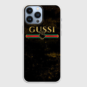 Чехол для iPhone 13 Pro Max с принтом GUSSI GOLD в Новосибирске,  |  | Тематика изображения на принте: fasion | gold | gucci | gussi | trend | гусси | гуччи | золото | золотой | мода | одежда | тренд | тренды