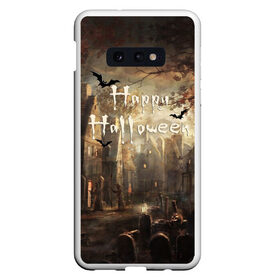 Чехол для Samsung S10E с принтом Halloween в Новосибирске, Силикон | Область печати: задняя сторона чехла, без боковых панелей | аниме | ведьма | девушка | зомби | ирландия | кладбище | колдун | кости | кошки | летучие | луна | мертвец | мёртвые | монстры | мыши | ночь | оборотни | пауки | паутина | подарок | праздник | свет | свечи