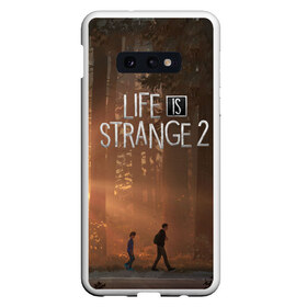 Чехол для Samsung S10E с принтом Life is Strange 2 в Новосибирске, Силикон | Область печати: задняя сторона чехла, без боковых панелей | adventure | life | life is strange | road | video game | дороги | жизнь | закат | квест | лес | приключения