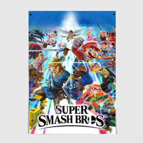 Постер с принтом Super Smash Bros. Ultimate в Новосибирске, 100% бумага
 | бумага, плотность 150 мг. Матовая, но за счет высокого коэффициента гладкости имеет небольшой блеск и дает на свету блики, но в отличии от глянцевой бумаги не покрыта лаком | donkey | fighting | kong | mario | nintendo | pokemon | super | байонетта | бельмонты | донки | клауд | конг | мегамен | пикачу | пэкмэн | рихтер | рю | саймон | снейк | солид | соник | страйф | файтинг