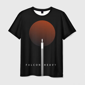 Мужская футболка 3D с принтом Falcon Heavy в Новосибирске, 100% полиэфир | прямой крой, круглый вырез горловины, длина до линии бедер | falcon heavy | ilon mask | spacex | tesla | tesla roadster | илон маск | спейс икс | спейс экс | тесла | тесла родстер