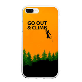 Чехол для iPhone 7Plus/8 Plus матовый с принтом Альпинизм в Новосибирске, Силикон | Область печати: задняя сторона чехла, без боковых панелей | adrenaline | adventure | extreme | hiking | mountaineering | mountains | rockclimbing | rocks | адреналин | альпинизм | горы | скалолазание | скалы | туризм | экстрим