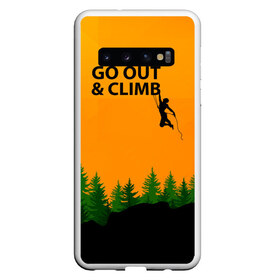 Чехол для Samsung Galaxy S10 с принтом Альпинизм в Новосибирске, Силикон | Область печати: задняя сторона чехла, без боковых панелей | Тематика изображения на принте: adrenaline | adventure | extreme | hiking | mountaineering | mountains | rockclimbing | rocks | адреналин | альпинизм | горы | скалолазание | скалы | туризм | экстрим