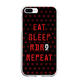 Чехол для iPhone 7Plus/8 Plus матовый с принтом Eat Sleep RDR2 Repeat в Новосибирске, Силикон | Область печати: задняя сторона чехла, без боковых панелей | Тематика изображения на принте: dead | die | eat | flag | game | games | gta | rdr | rdr2 | red | redemption | repeat | rockstar | sleep | sun | western | вестерн | выкуп | гта | дикий | запад | игра | игры | красный | мертвый | рдр | рдр2 | рокстар | солнце